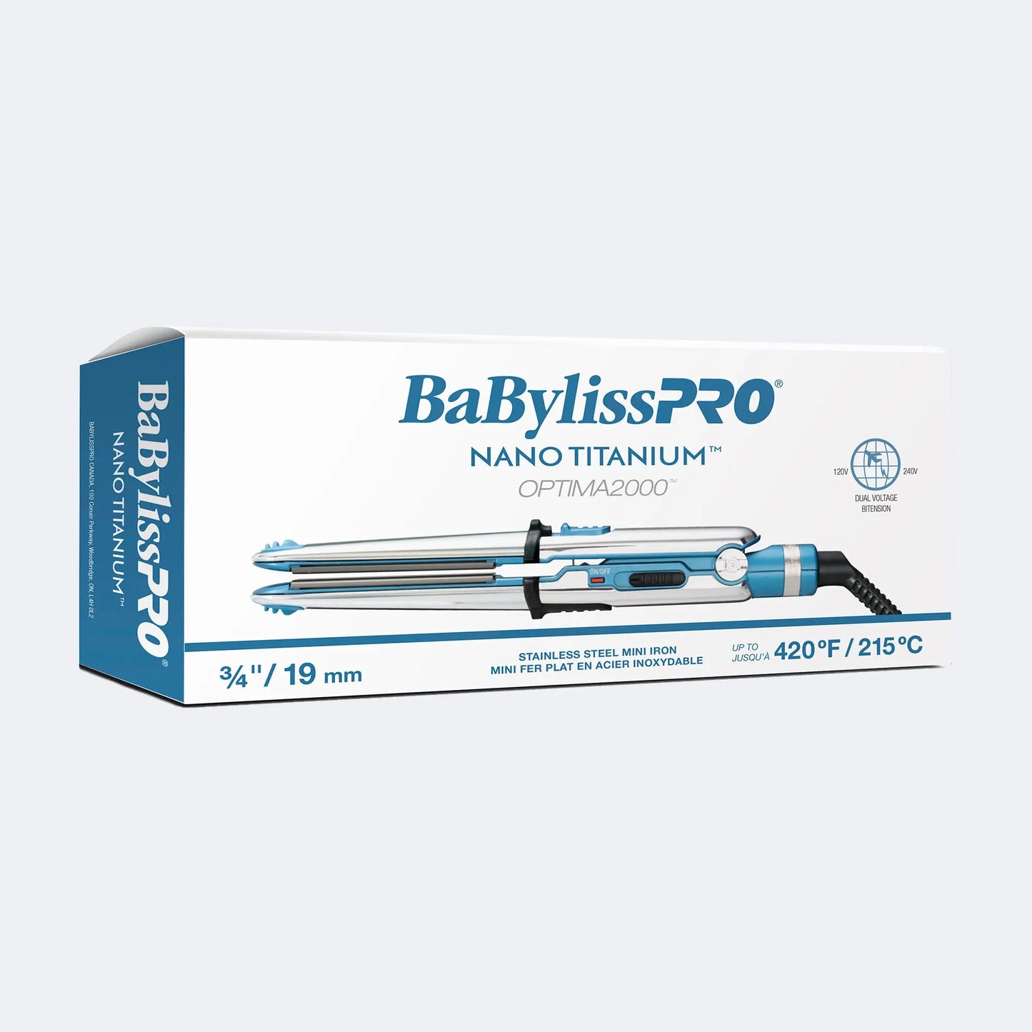 Babylisspro : Nano Titanium Optima Mini Fer Plat En Acier Inoxydable ¾ po