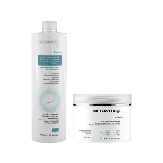 Medavita : Duo Antipelliculaire Puroxine : Pré Shampooing + Shampooing