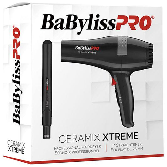 BabylissPro : Coffret Ceramix Xtreme Duo : Séchoir & Fer Plat